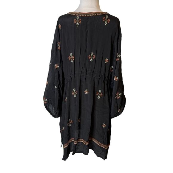 Twelfth street Cynthia Vincent embroidered drawstring kaftan dress boho sz M - Picture 6 of 9